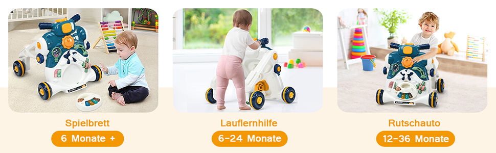 4in1 Autoform Lauflernhilfe Faltbar Baby Lauflernhilfe Lauflernwagen mit  Musik