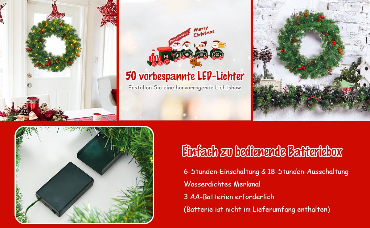 künstlicher Weihnachtskranz LED
