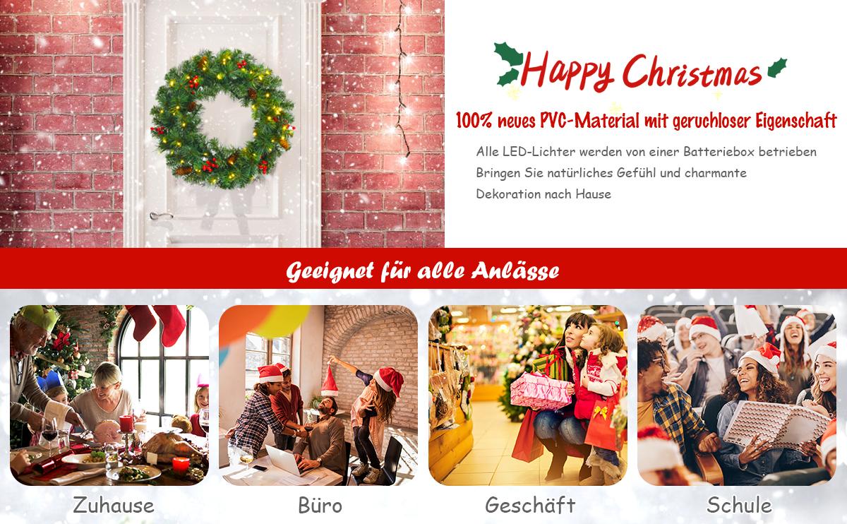 künstlicher Weihnachtskranz LED