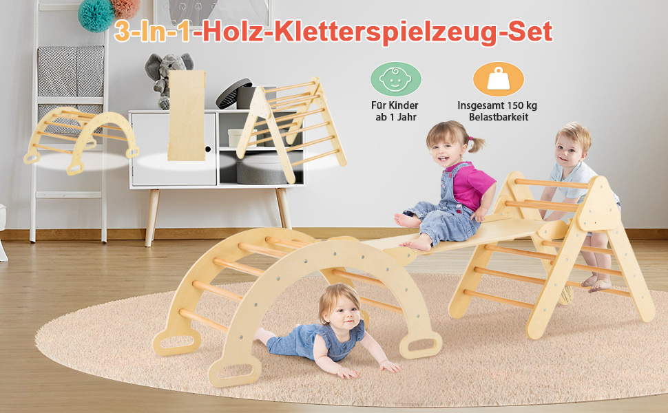 Kletter-Spielzeug aus Holz für Kleinkinder 1-3 Jahre