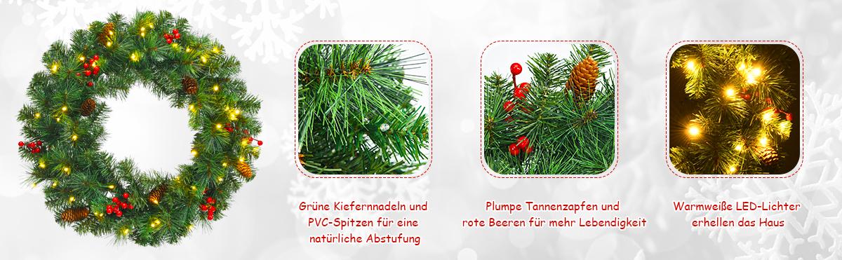 künstlicher Weihnachtskranz LED