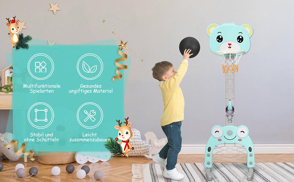 3-in-1basketballkorb für kleinkinder
