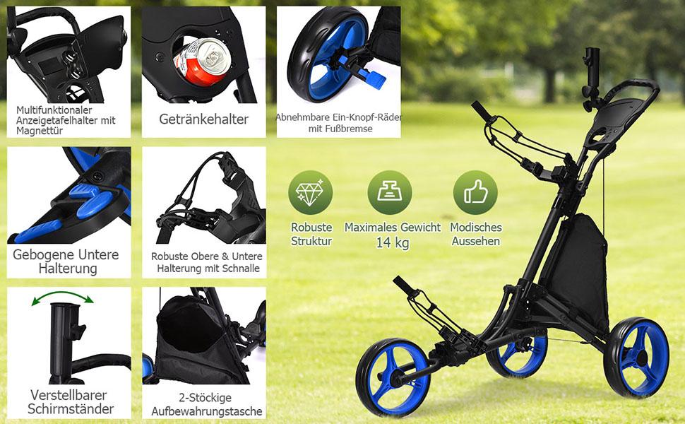 leichter klappbarer golftrolley