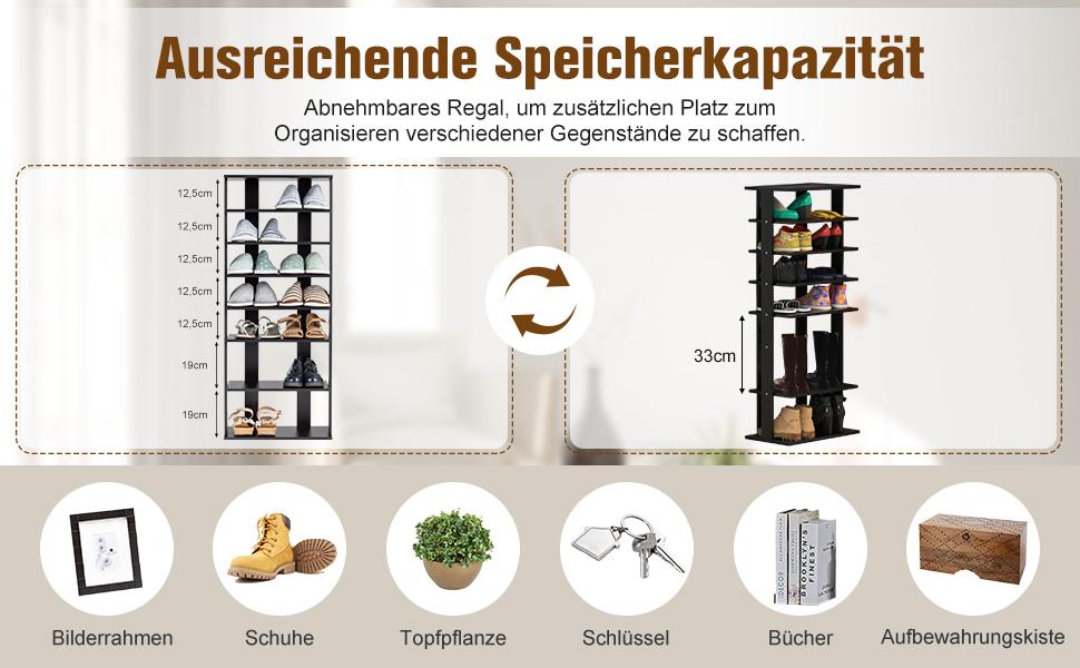 rustikaler Schuhregal-Organizer