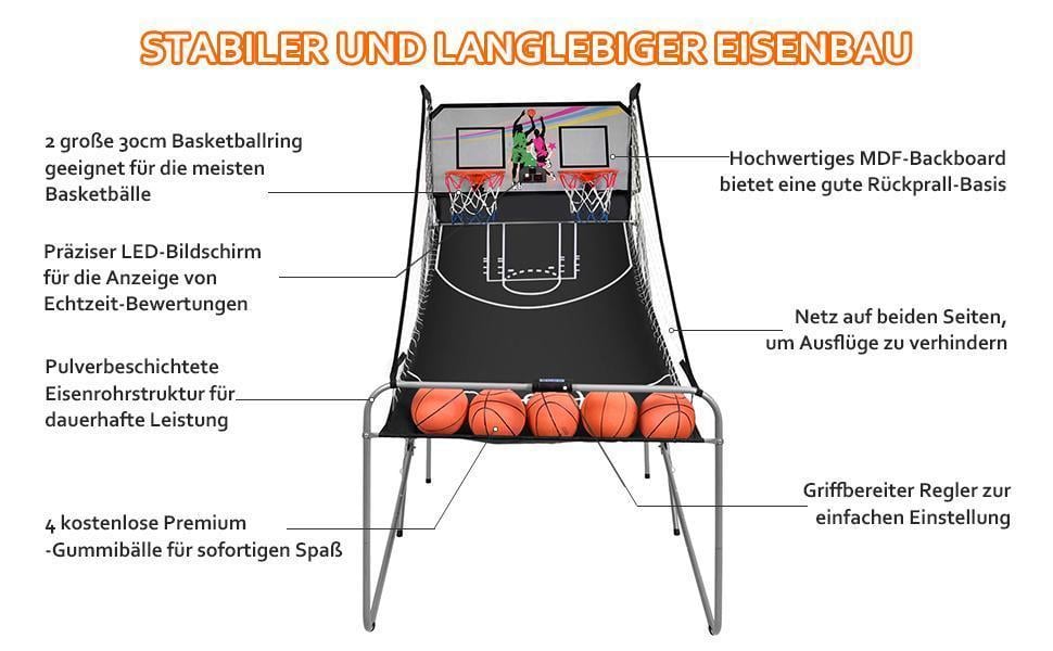 Basketballmaschine mit 2 Körben