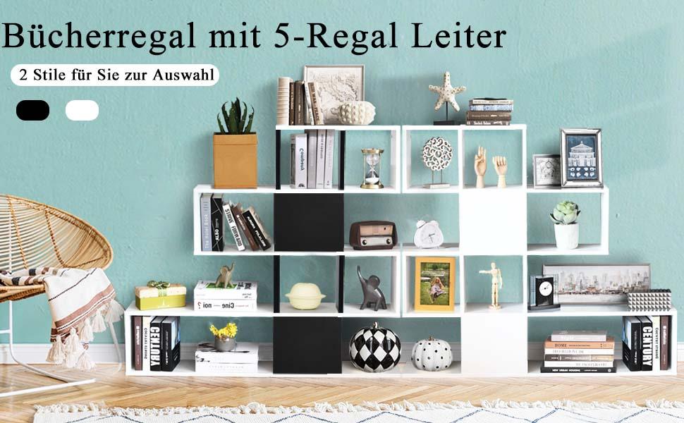 Bücherregal im Leiterstil