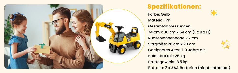Kinder-Ride-On-Baustellen-Spielzeug