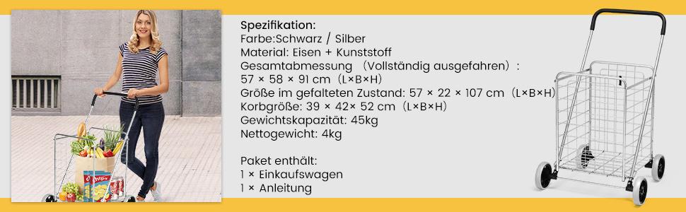 Einkaufswagen für Lebensmittel