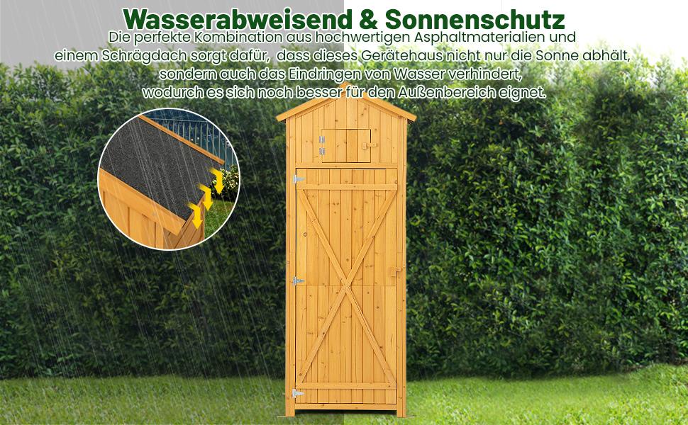 Werkzeugschuppen mit Regalen