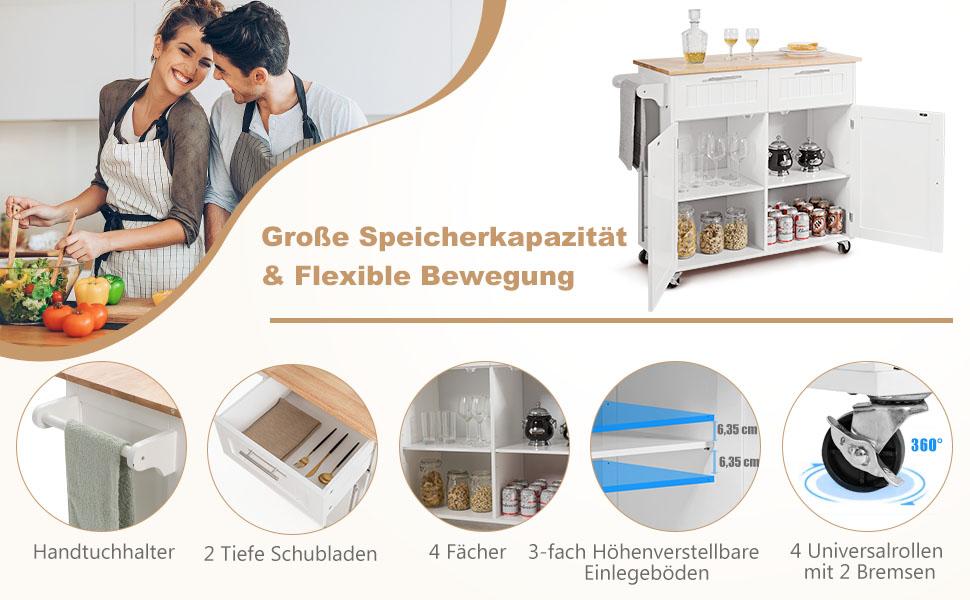 rollende Kücheninsel auf Rädern
