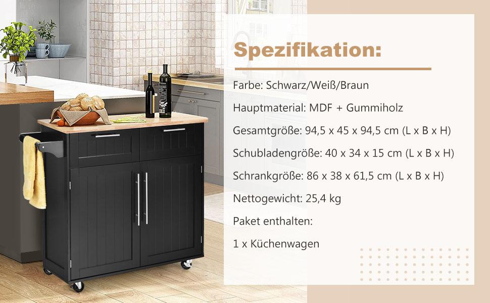 Küchenwagen mit Schublade
