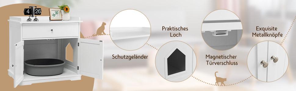Katzenklo-Gehäuse mit Aufbewahrungsschublade