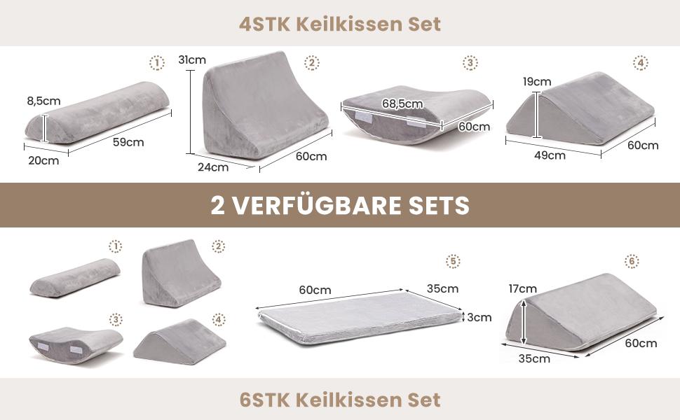 Keilkissen und Nackenstütze