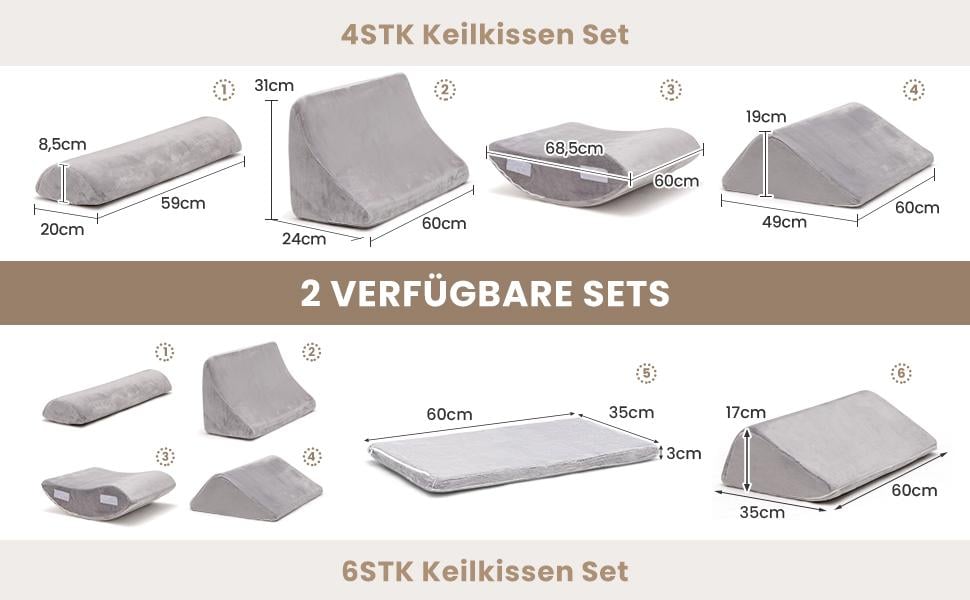 Keilkissen und Nackenstütze