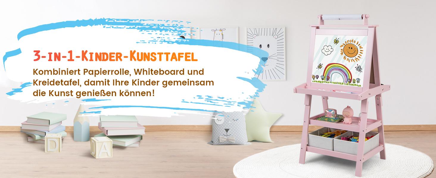 Staffelei mit Kreidetafel und Whiteboard