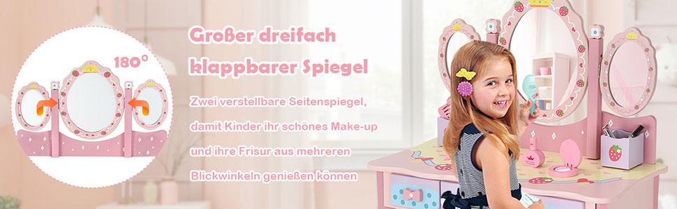 mädchen schminktisch set mit spiegel