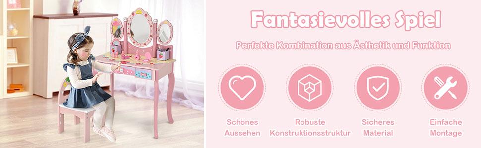 mädchenschminktisch hocker schublade