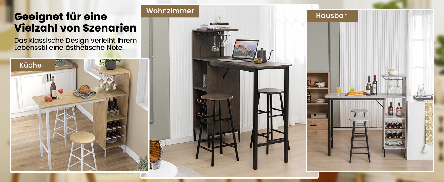 Möbelset aus 2 Hockern & einem Tisch