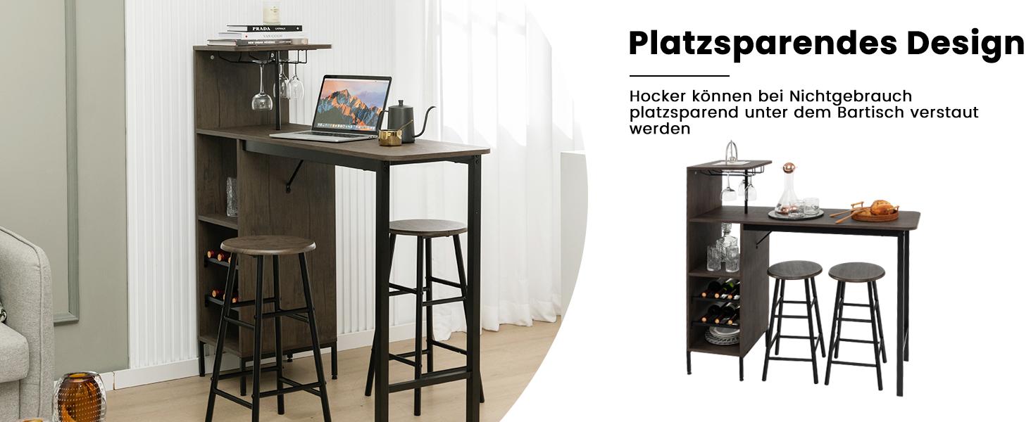 Kneipentisch mit Sitzgelegenheiten