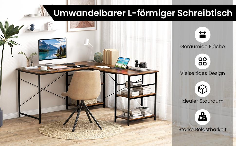 L-förmiger Schreibtisch