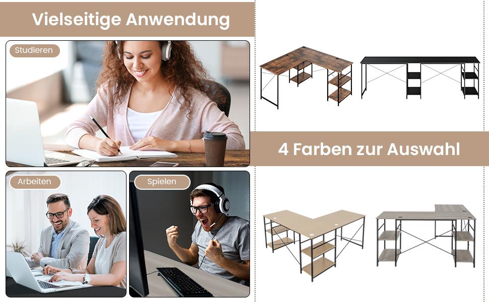 platzsparender L-Schreibtisch