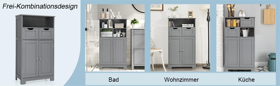freistehender Schrank mit Schubladen