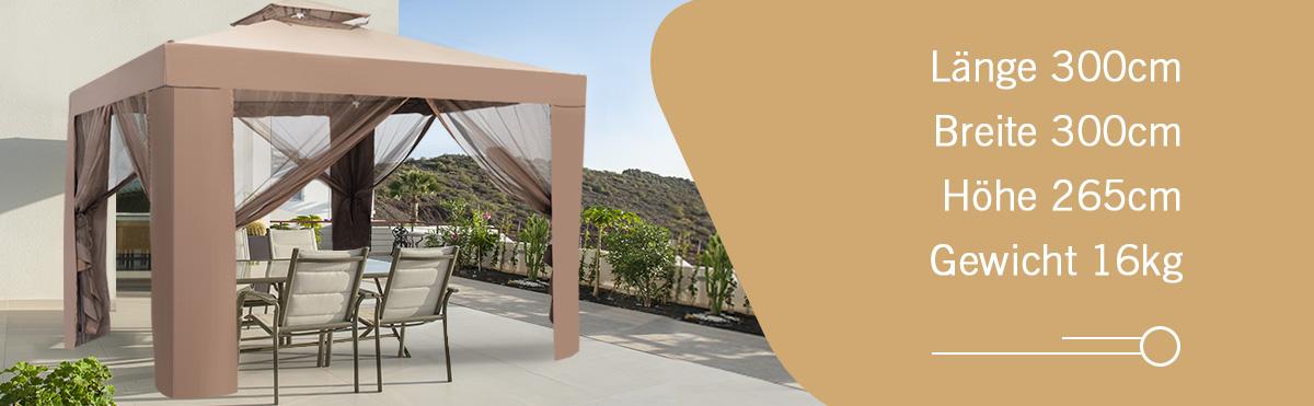Vordach-Pavillon 3 x 3 m