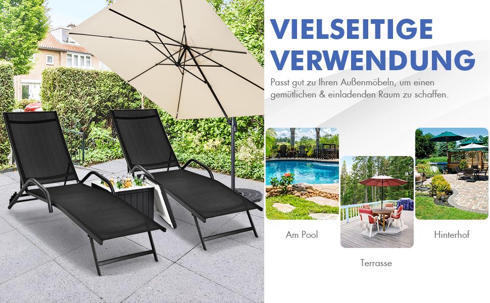 Liegestuhl Set für Terrasse