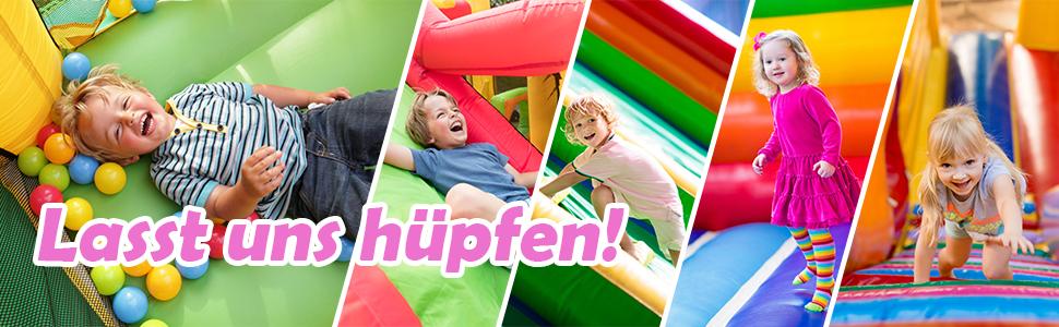 hüpfburg rutsche familienhinterhof
