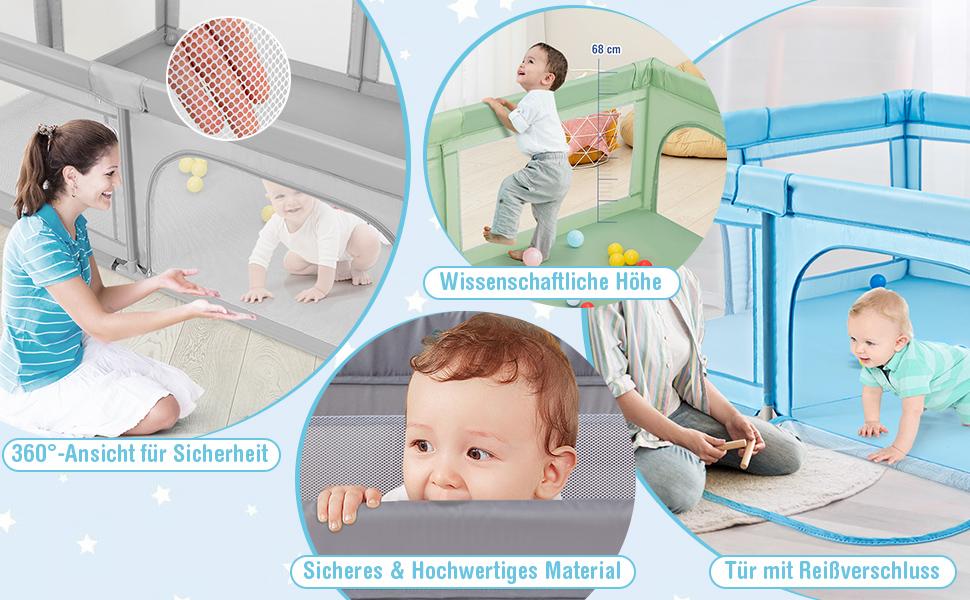 babyspielplatz mit reißverschlusstür