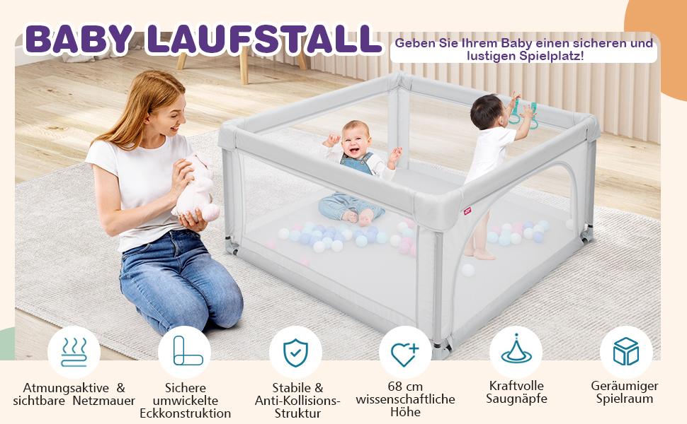 klappbarer baby laufstall