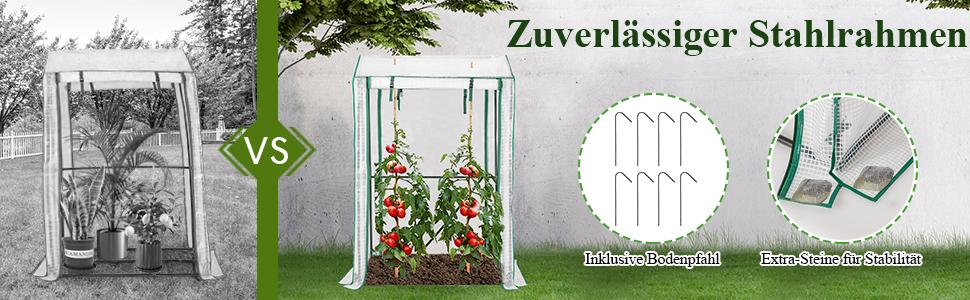 gewächshaus mit PE-abdeckung