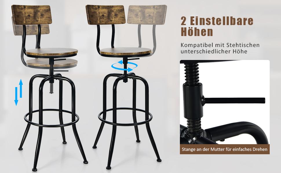 Küchenhocker im Landhausstil aus Metall