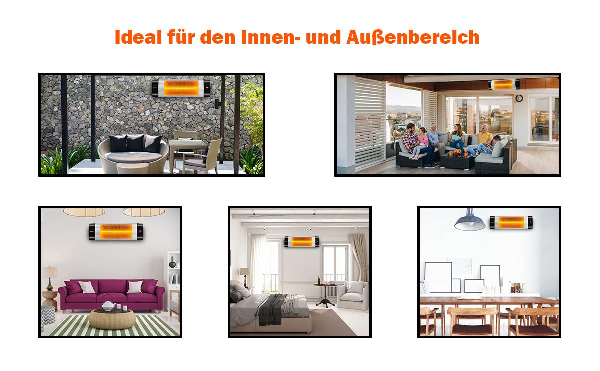 regelbarer infrarotwandheizer für die terrasse