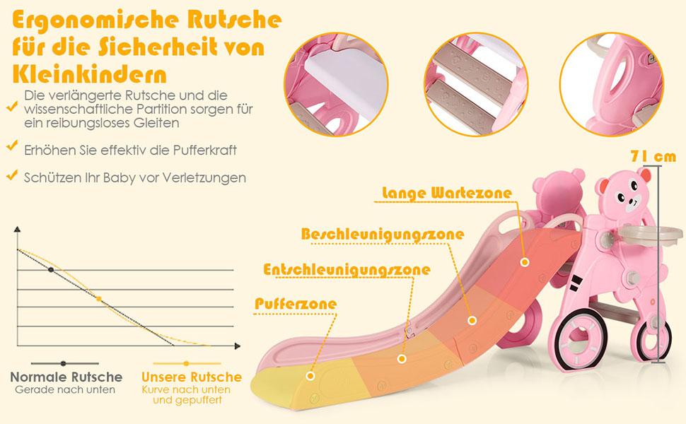 kinderrutsche mit basketball & schlaufe