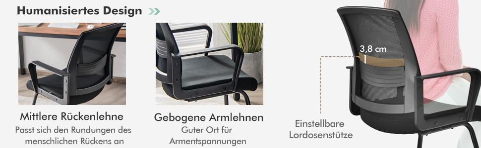 lendenwischreibtischstuhl mit hoher rückenlehne