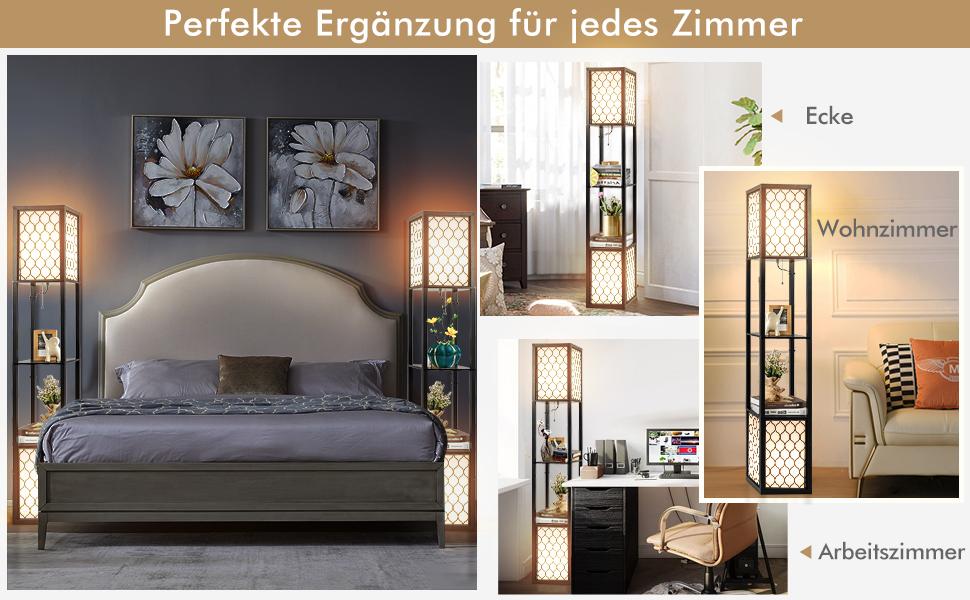 moderne stehlampe mit regal