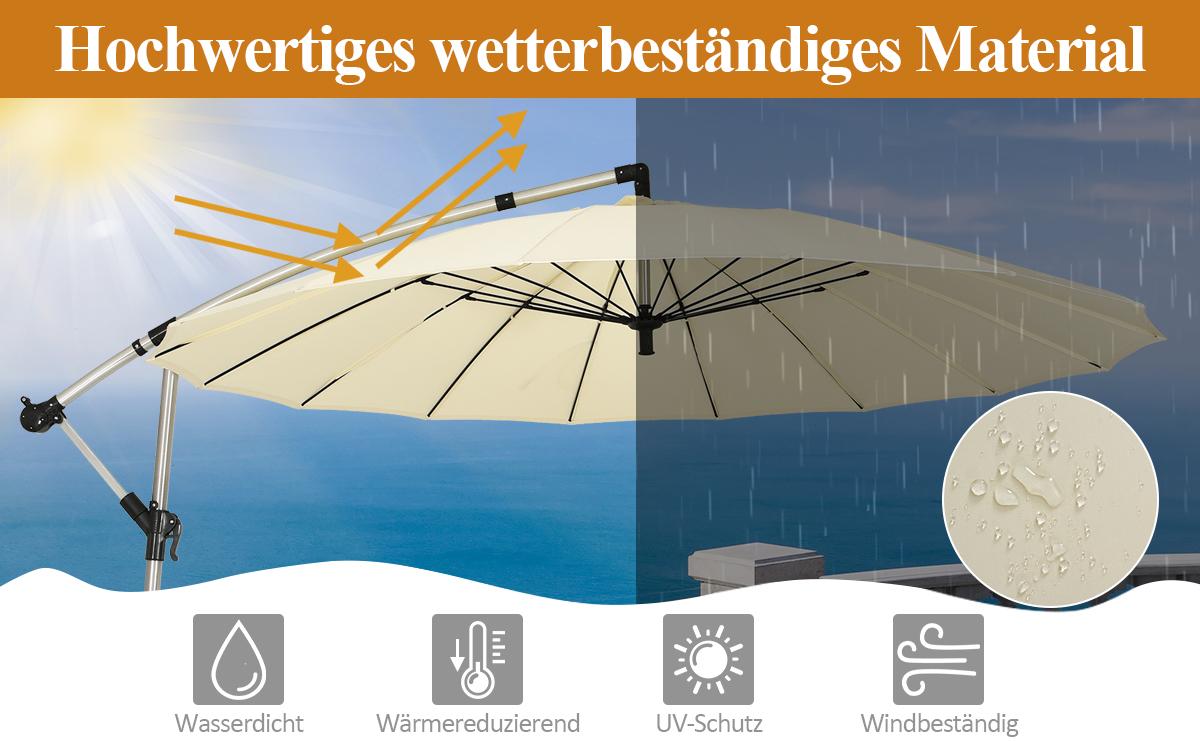 offset hängeschirm für die terrasse
