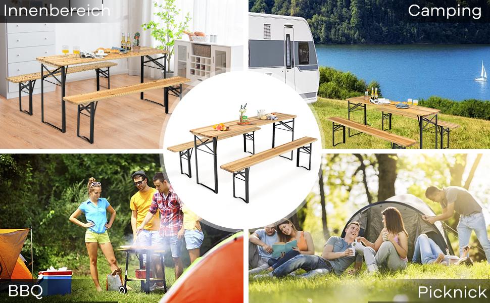 tragbares Picknicktisch- & Bank-Set