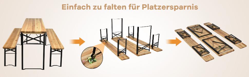 Biergartentisch mit Sitzbänken
