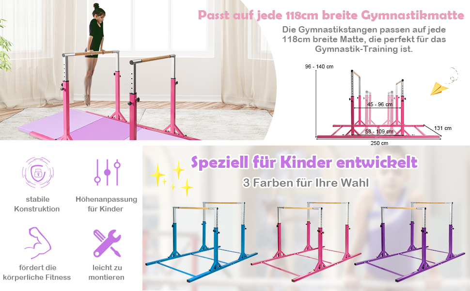 sportgeräte für kinder akrobatikstangen mit doppelsicherung parallele turnbarren trainingsbarren für kinder