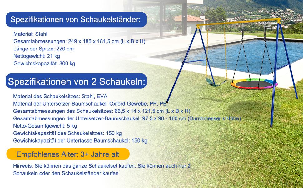wasserdichtes hof schaukel set