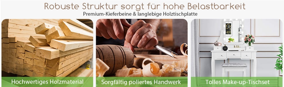 frisierkommode mit spiegel und hocker