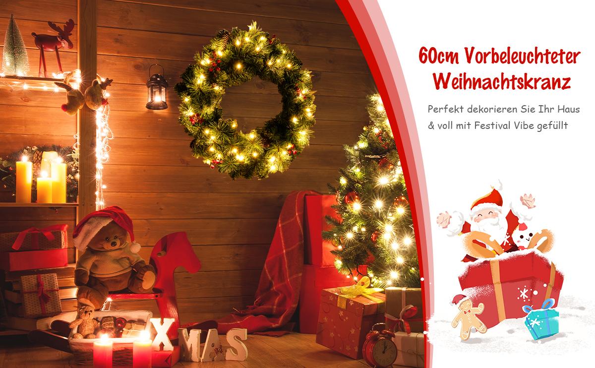 künstlicher Weihnachtskranz LED