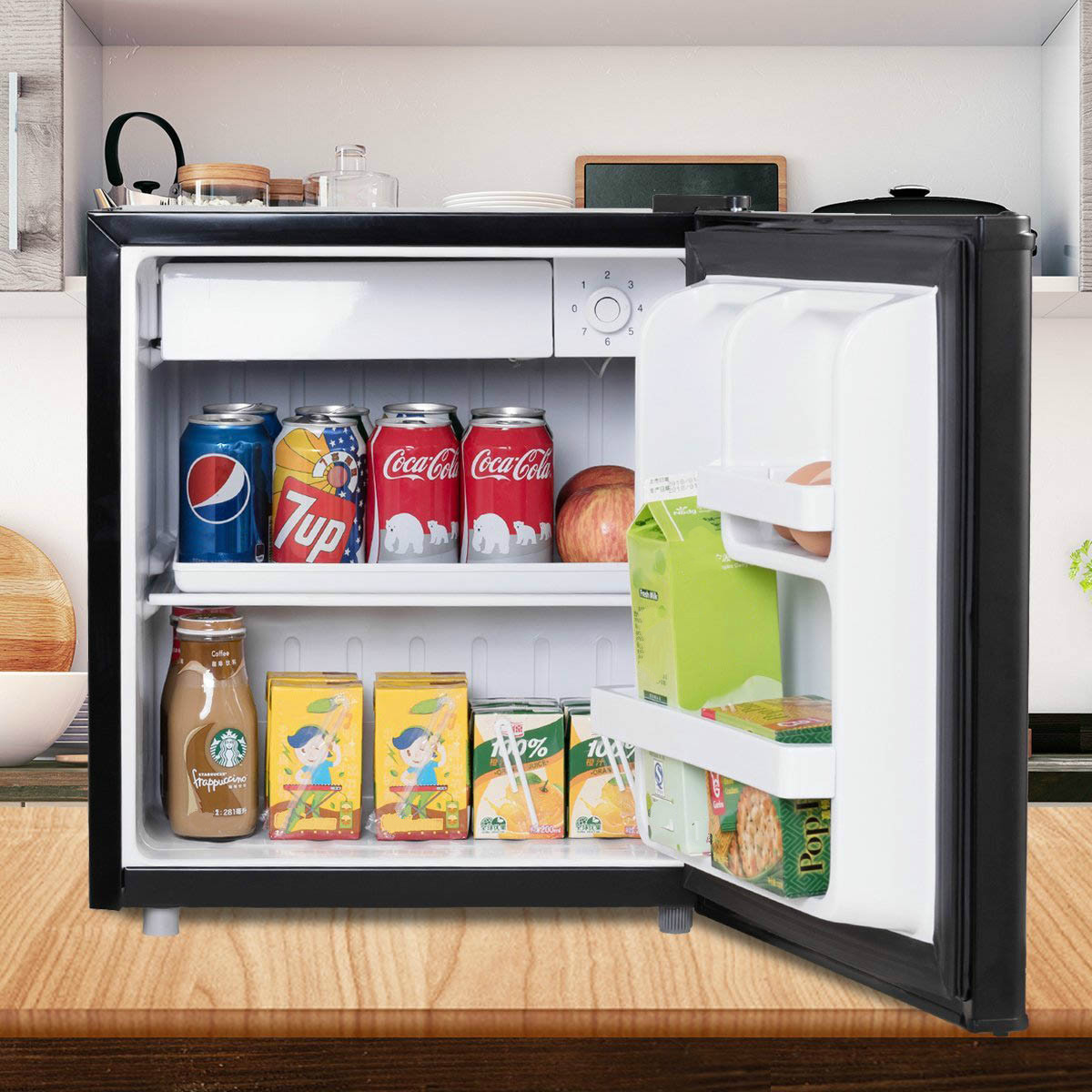 Costway Mini Kühlschrank mit Gefrierfach Kühl-Gefrier-Kombination F 46L