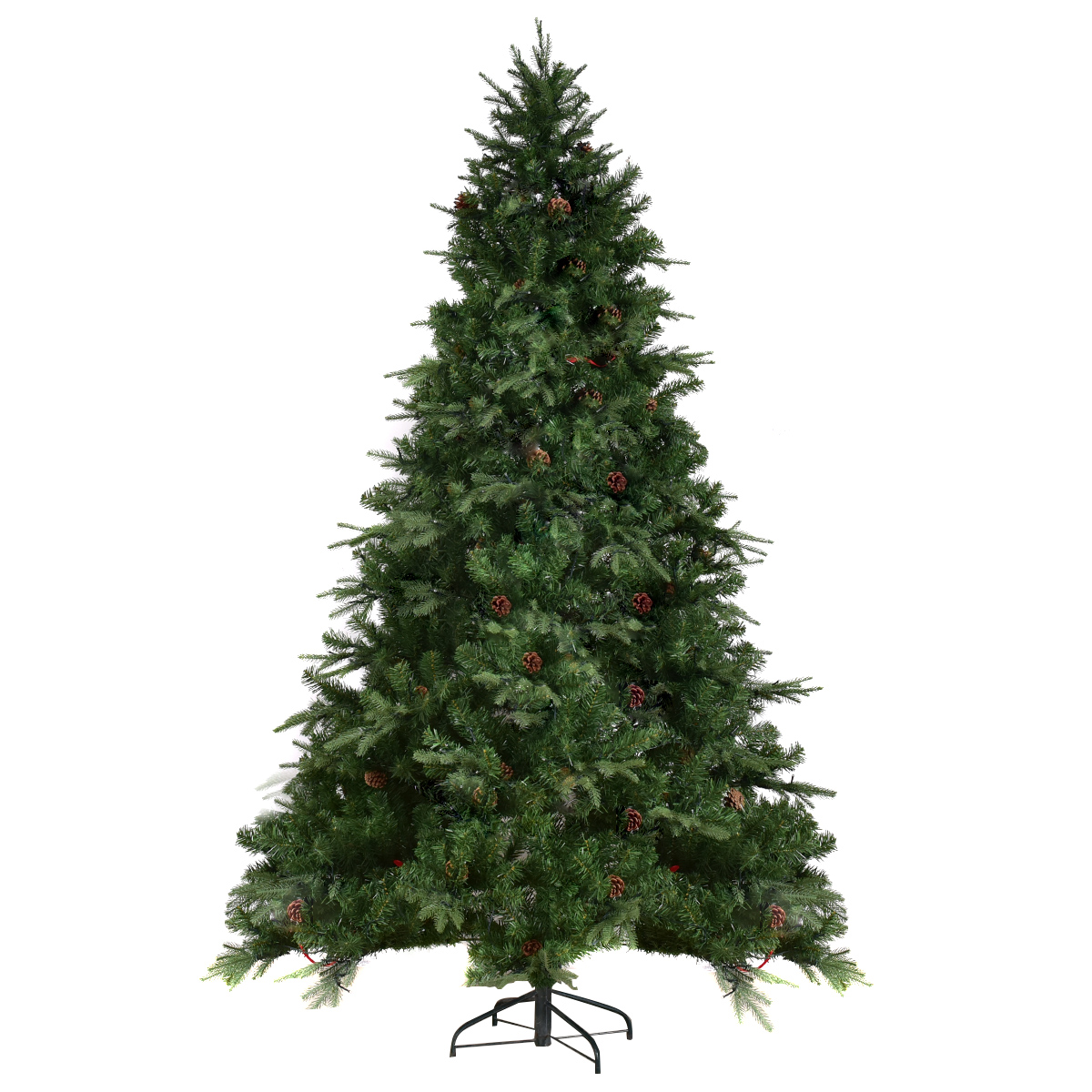 Künstlicher Tannenbaum mit LED-Lichterketten Weihnachtsbaum Christbaum 210/225/240 cm Grün-240 cm