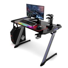 Gamingtisch Ergonomischer Computertisch Schreibtisch Racing PC-Tisch mit RGB-Led