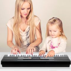 Costway 61 Tastatur Elektrisches Keyboard mit Notenständer Mikrofon Digital Piano