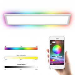 LED-Deckenleuchte RGB-Lichtpaneel mit App-Steuerung Bluetooth Lichtwechsel mit Fernbedienung bunt und dimmbar 18W 1300 Lumen 196 Leuchtmittel