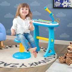 Costway Elektronisches 31-Tasten Kinder Keyboard mit Hocker & Mikrofon für Kinder ab 3 Jahr